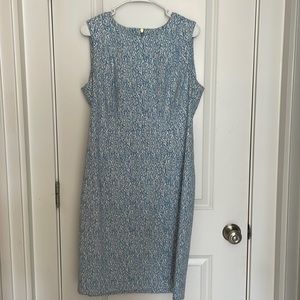 Calvin Klein size 14 blue and white sheath dress